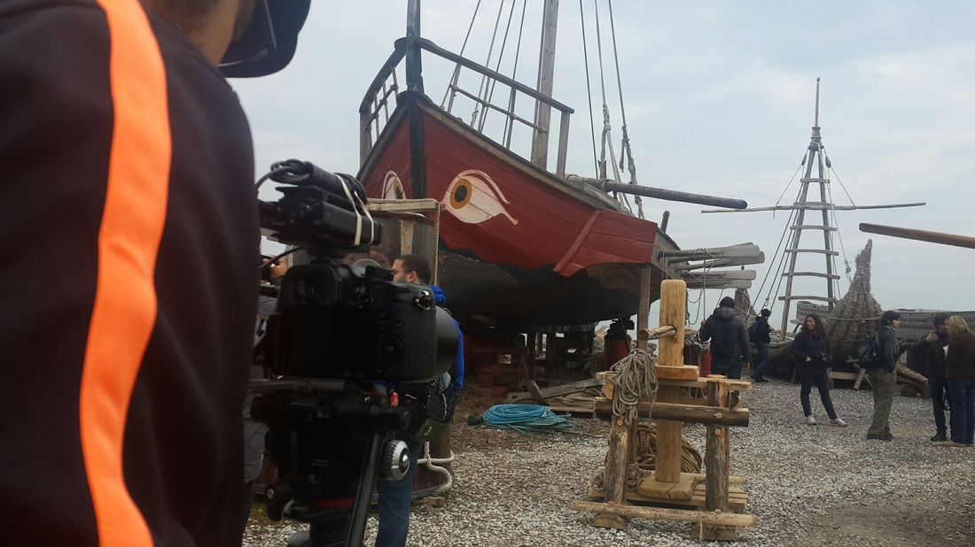 filming with ancient boats in izmir