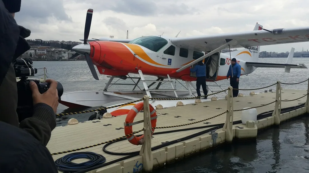 sea plane filming in istanbul