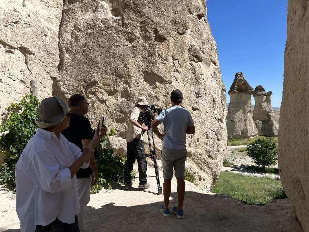 crew filming in Pasabag open air museum