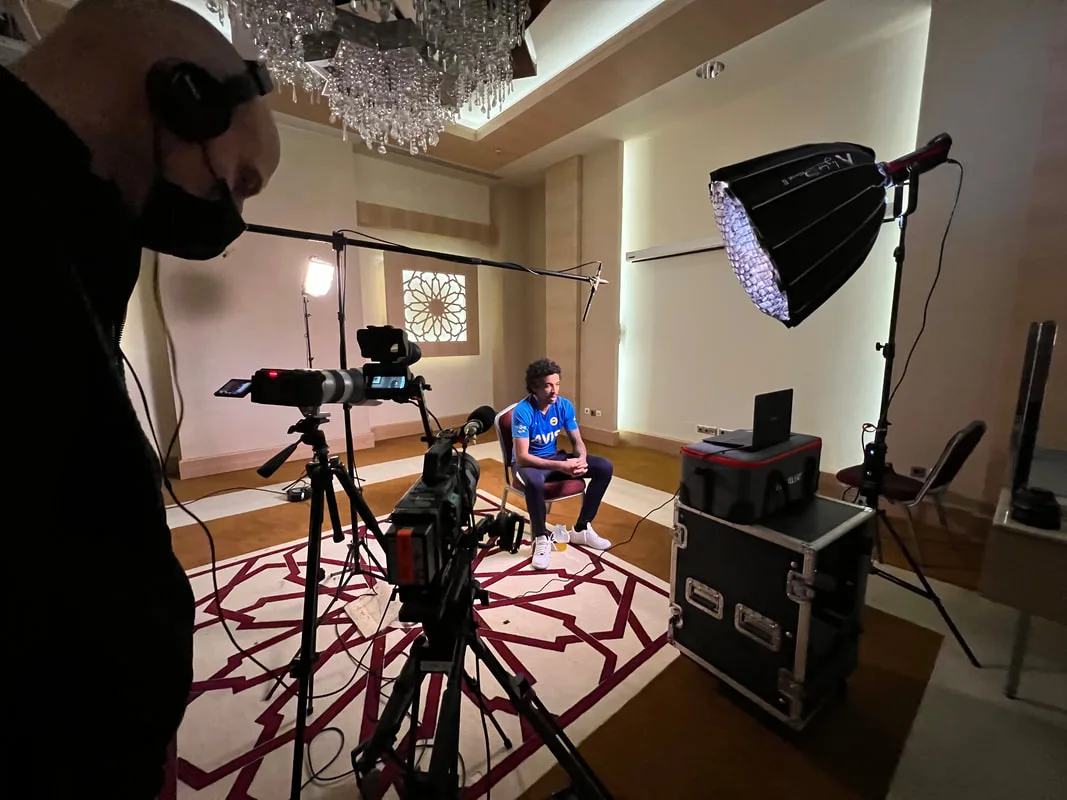 filming an interview with fenerbahce