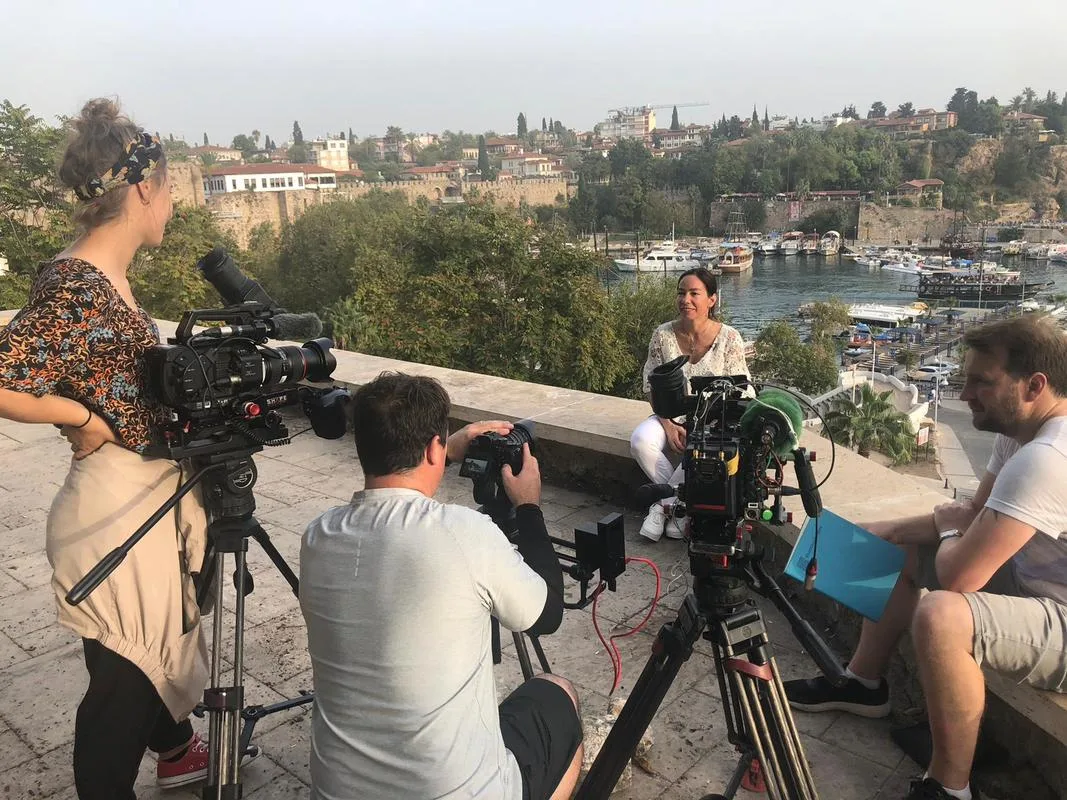 Filming inside Antalya Harbour