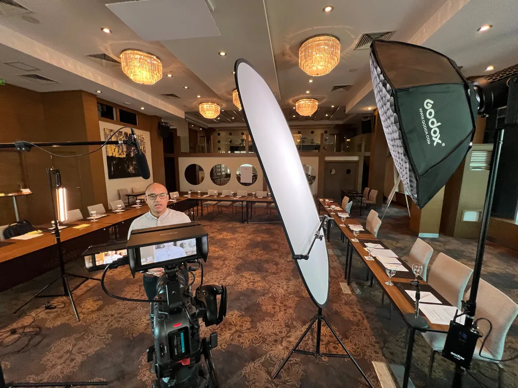 interview shoot at a hotel
