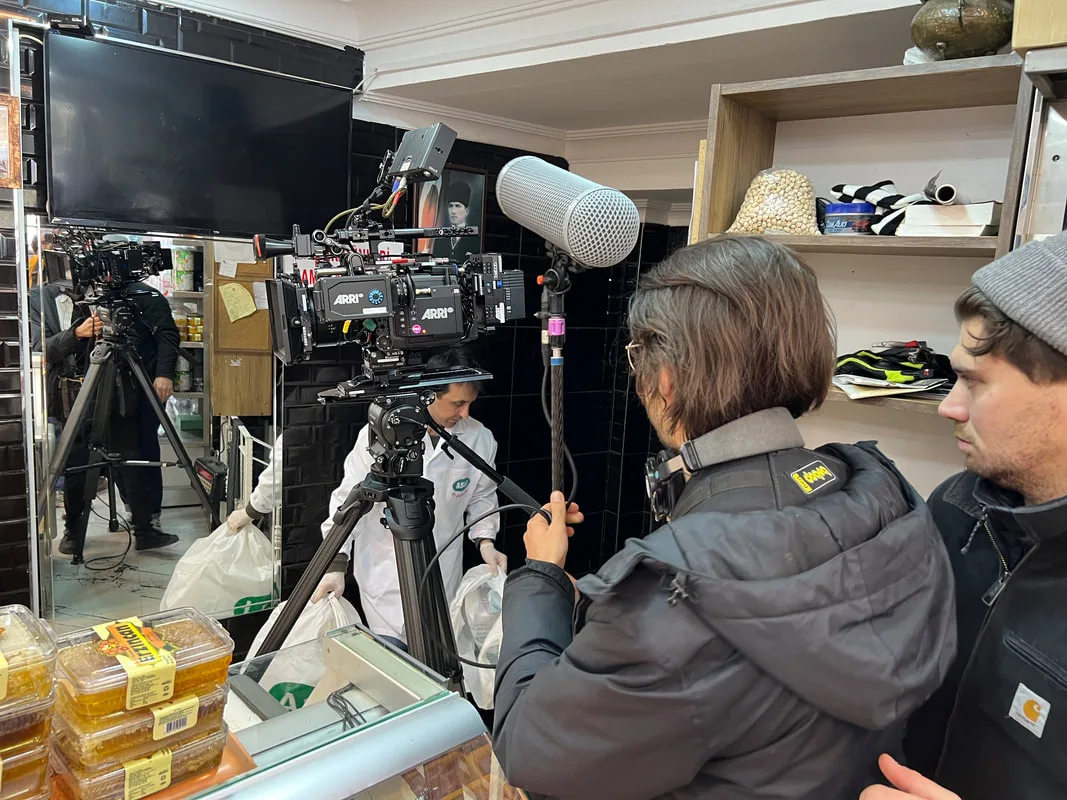 filming at a butchers shop in istanbul