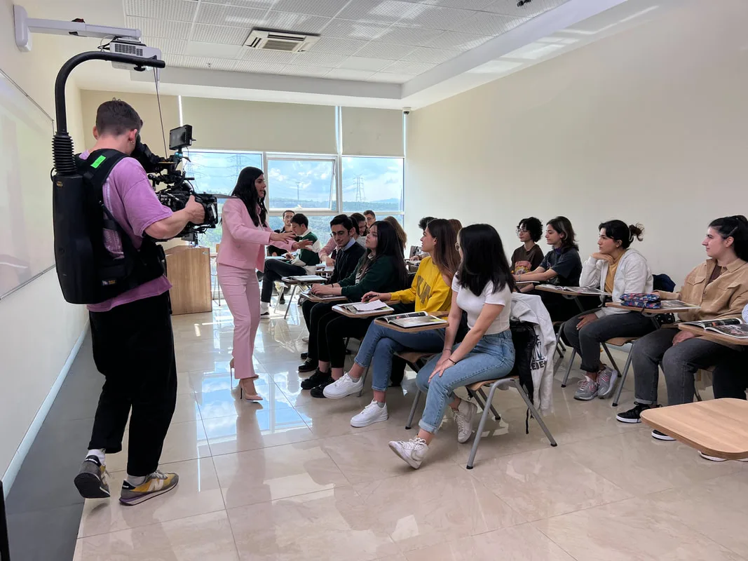 filming inside of a classroom in istanbul
