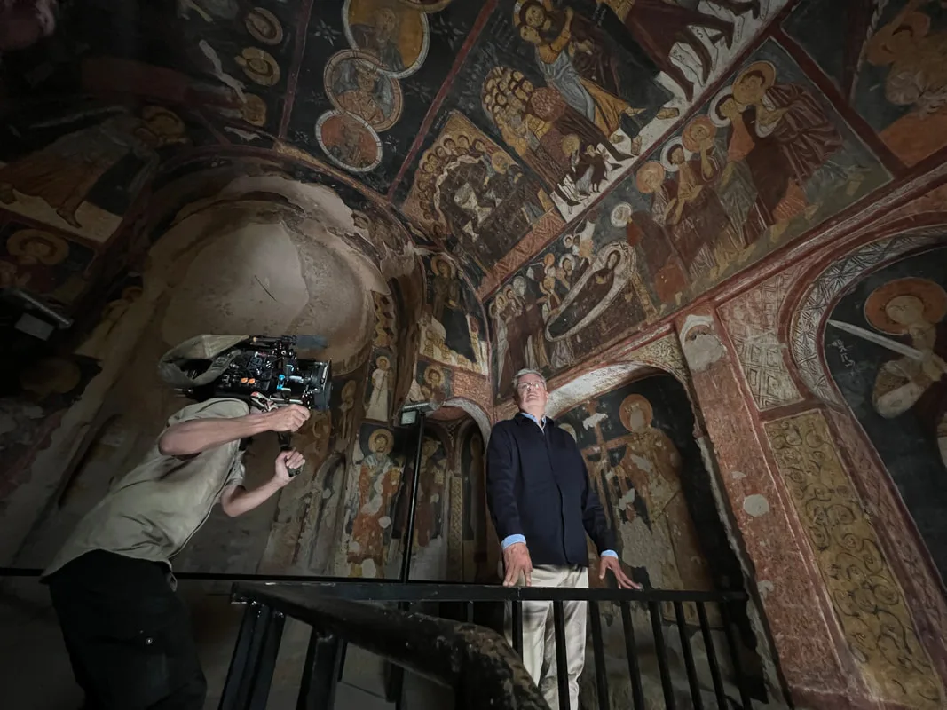filming St. Jean Church in Cappadocia