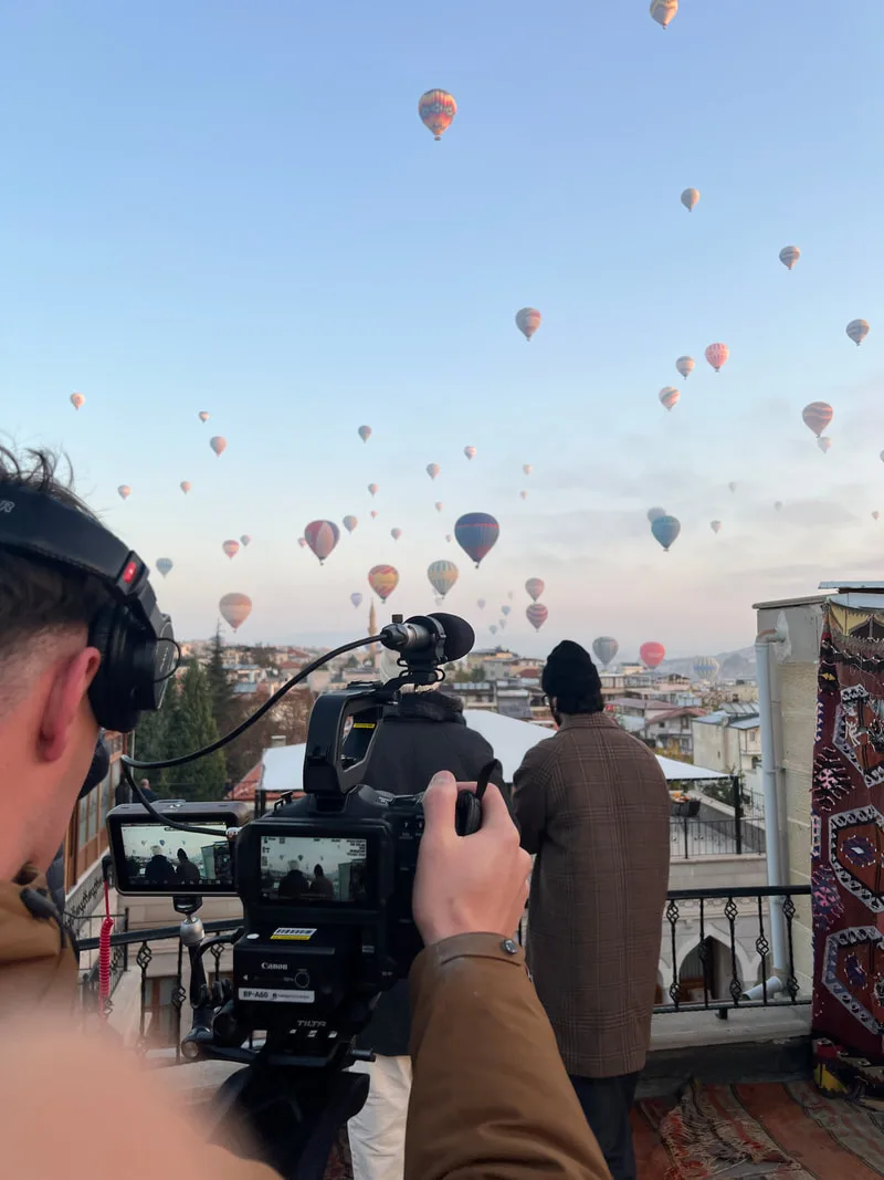 filming sunrise and balloons in cappadocia