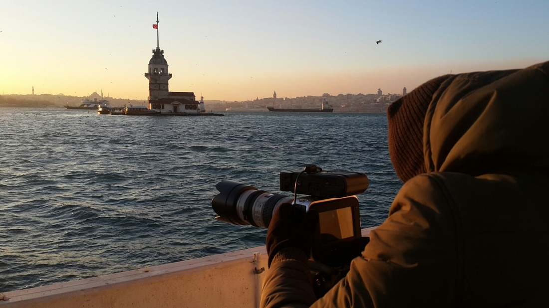 filming sunset in maiden's tower