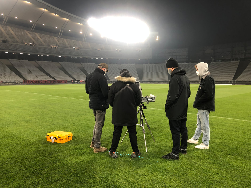 Local film crew inside Ataturk Olympic Stadium