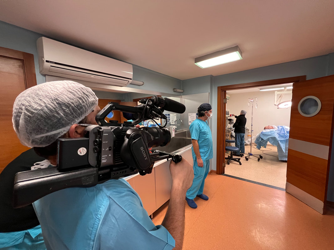filming in an operating theatre