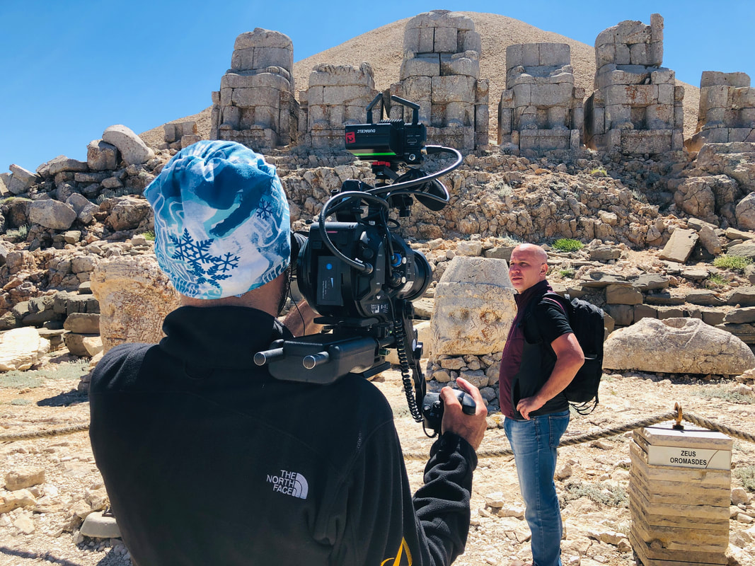 filming a documentary on Mount Nemrut