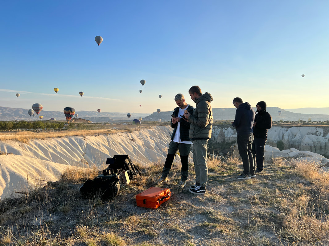 filming the hot air balloons