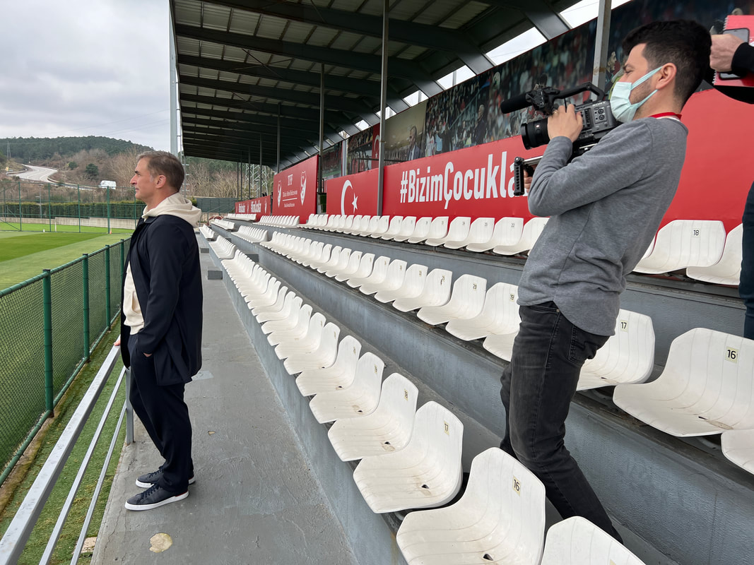 filming with Stefan Kuntz, Turkish National Football Team Head Coach